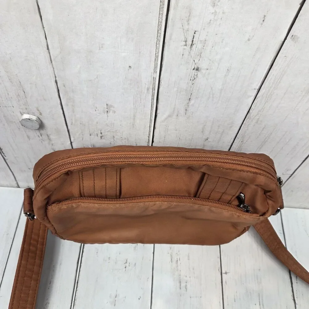 Lug Switch Convertible Crossbody Bag Purse Nylon Rust Color RFID *Stained*